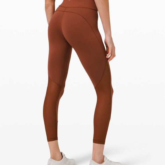 Lululemon Everlux and Mesh High-Rise Tight 25" in Dark Terracotta, size 6 - Picture 2 of 11
